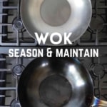 a new wok and a seasoned wok