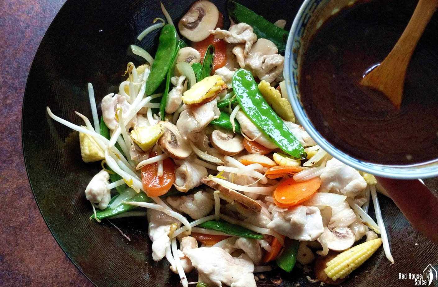 sauce ready to go into a stir-fry