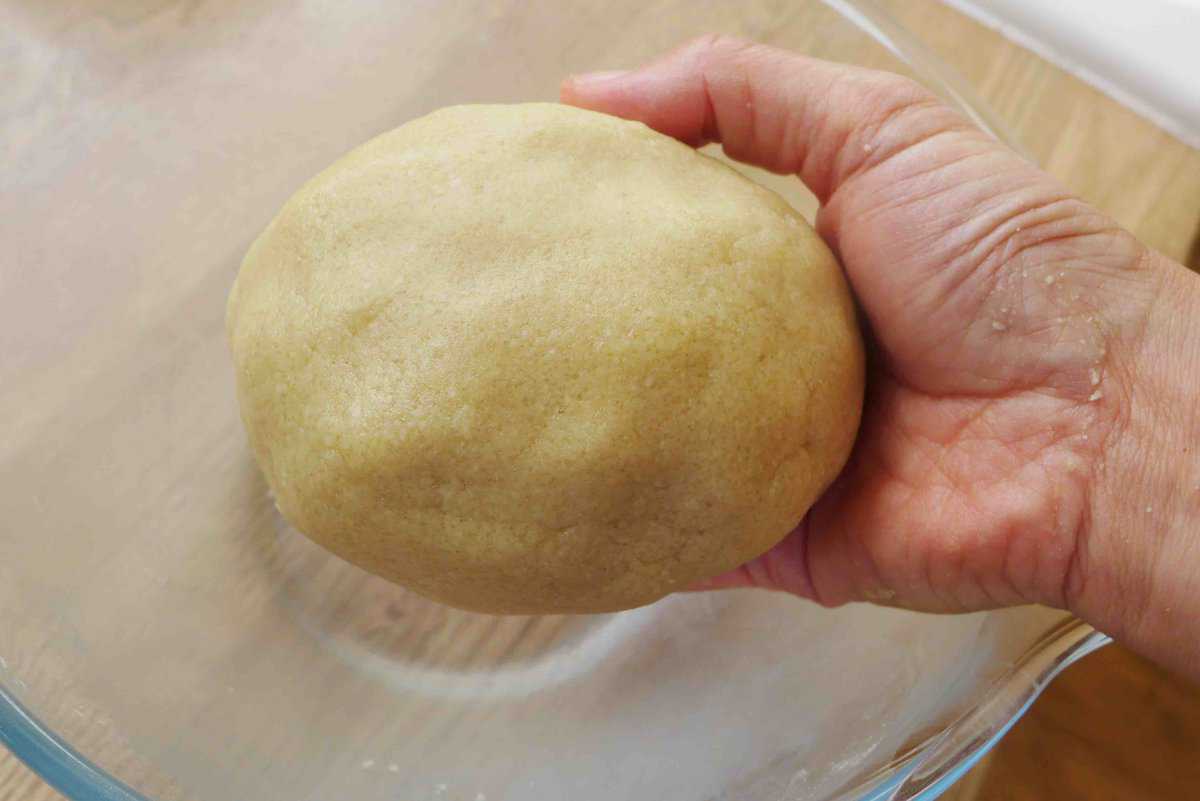 a large piece of dough for cookies.