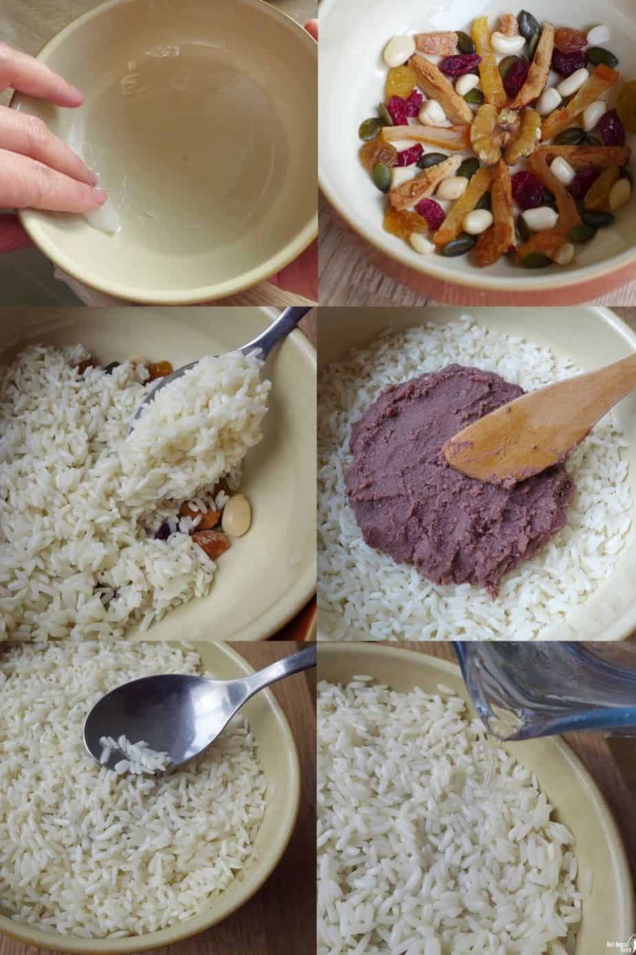 assemble eight treasure rice pudding