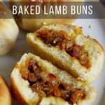a baked bao bun with lamb filling