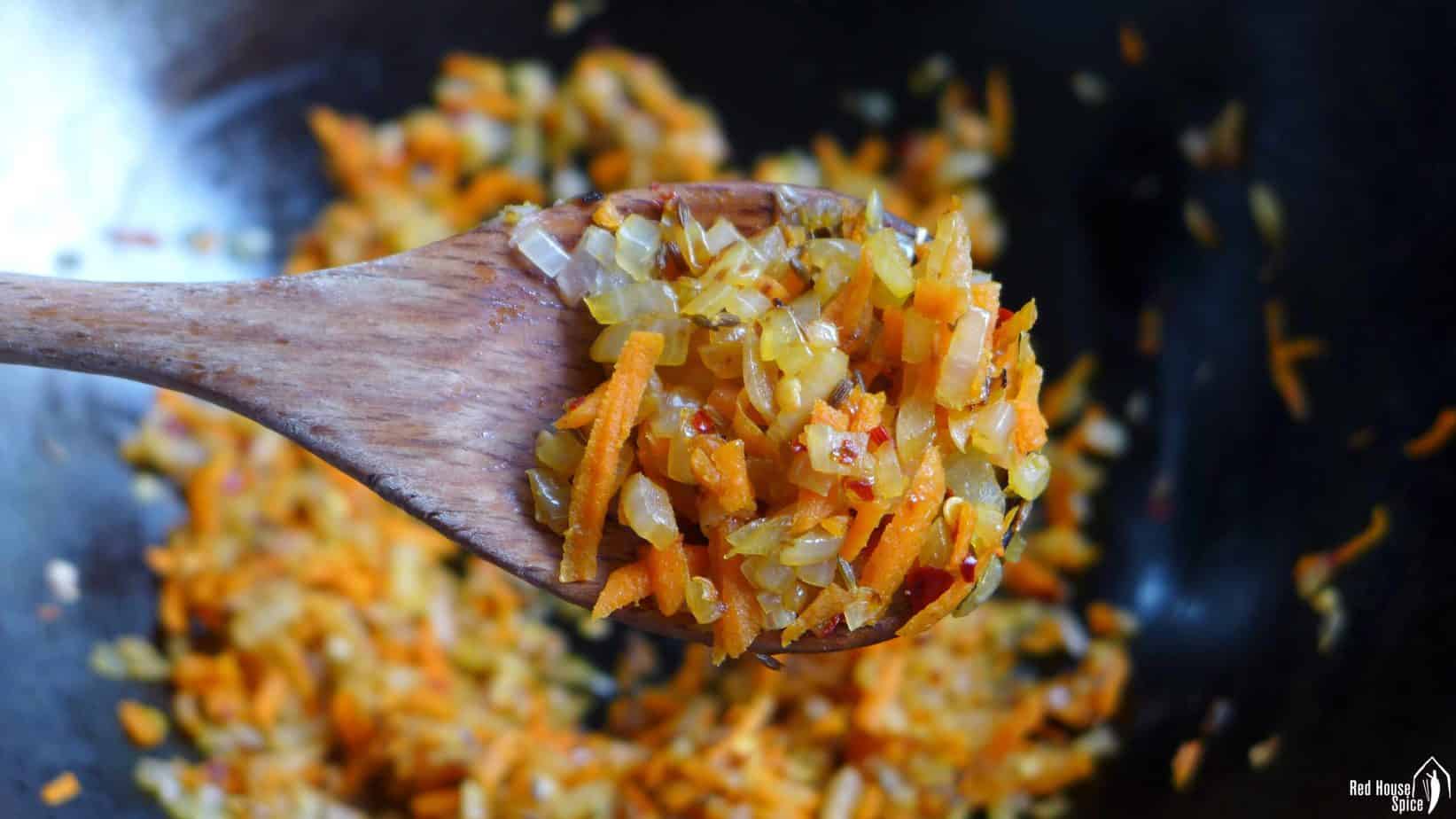 Fried onion & carrot