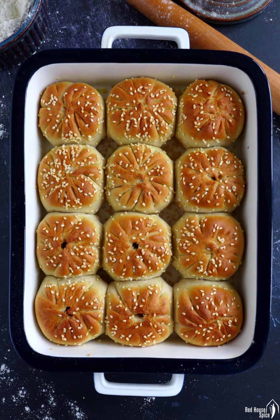 baked lamb bao buns