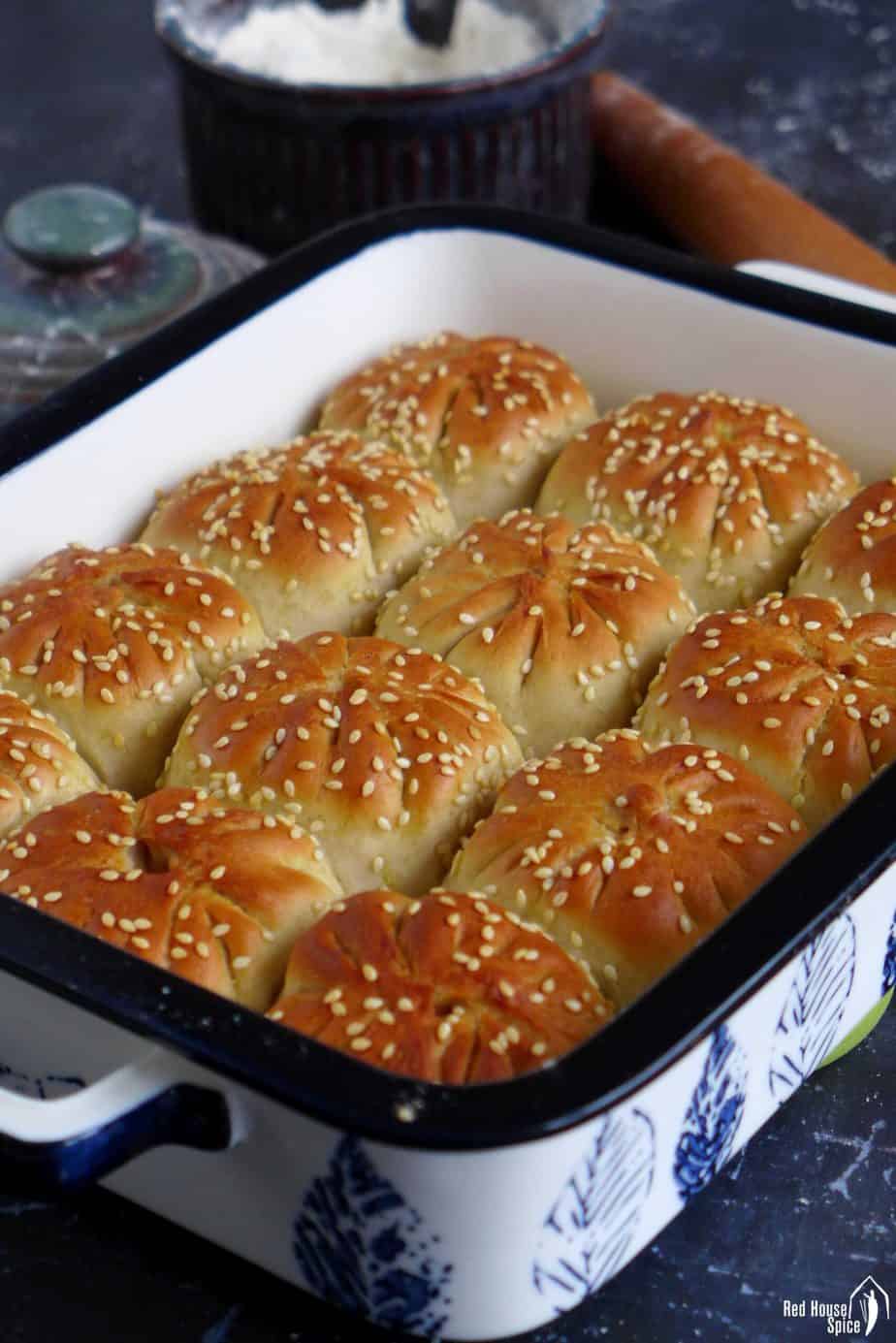 baked lamb bao buns