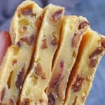 date rice cake bars with overlay text that says baked sticky rice cake.