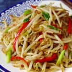 stir-fried home grown bean sprouts