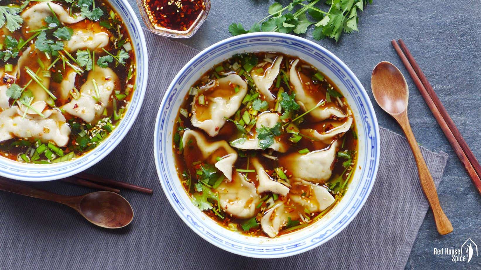 Beef dumplings in soup