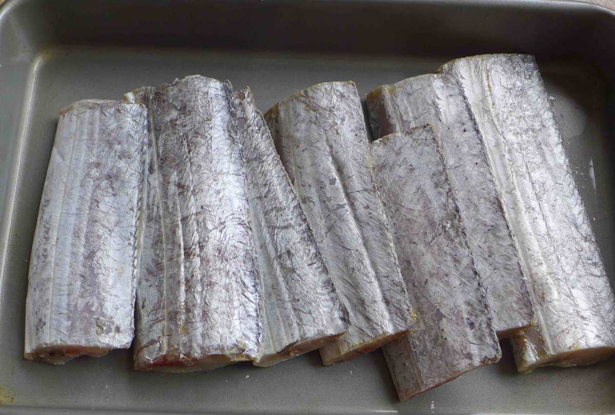 raw belt fish.