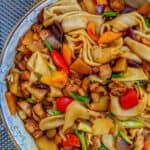 big plate chicken with hand-pulled belt noodles