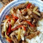 black pepper beef stir-fry