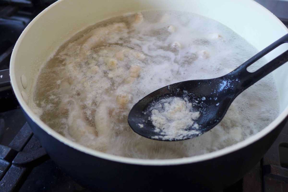 blanching chicken feet