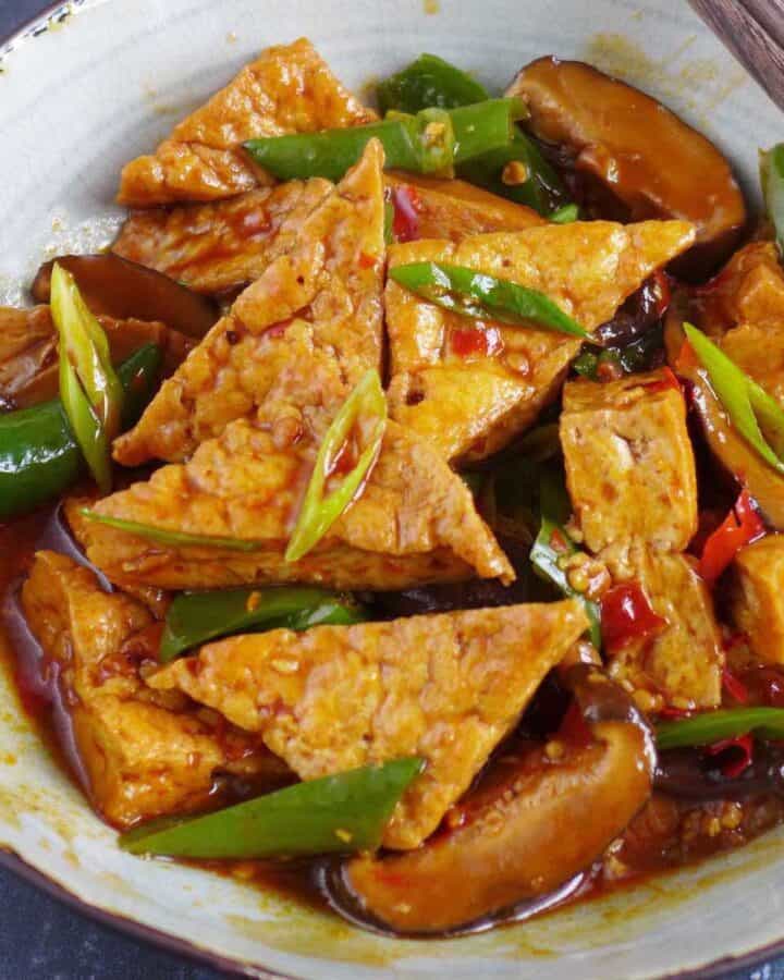 Braised tofu with Sichuan seasoning