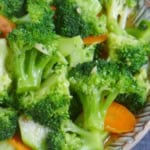 broccoli stir-fry with carrot and garlic.