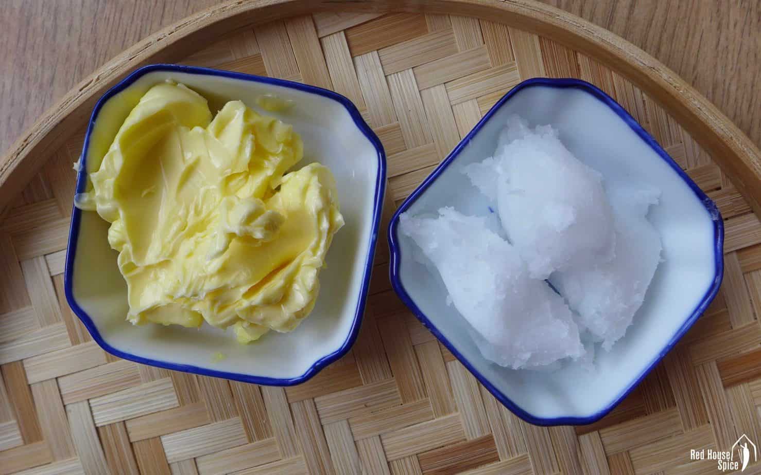 butter and coconut oil