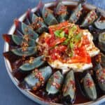 Chinese century egg and tofu salad