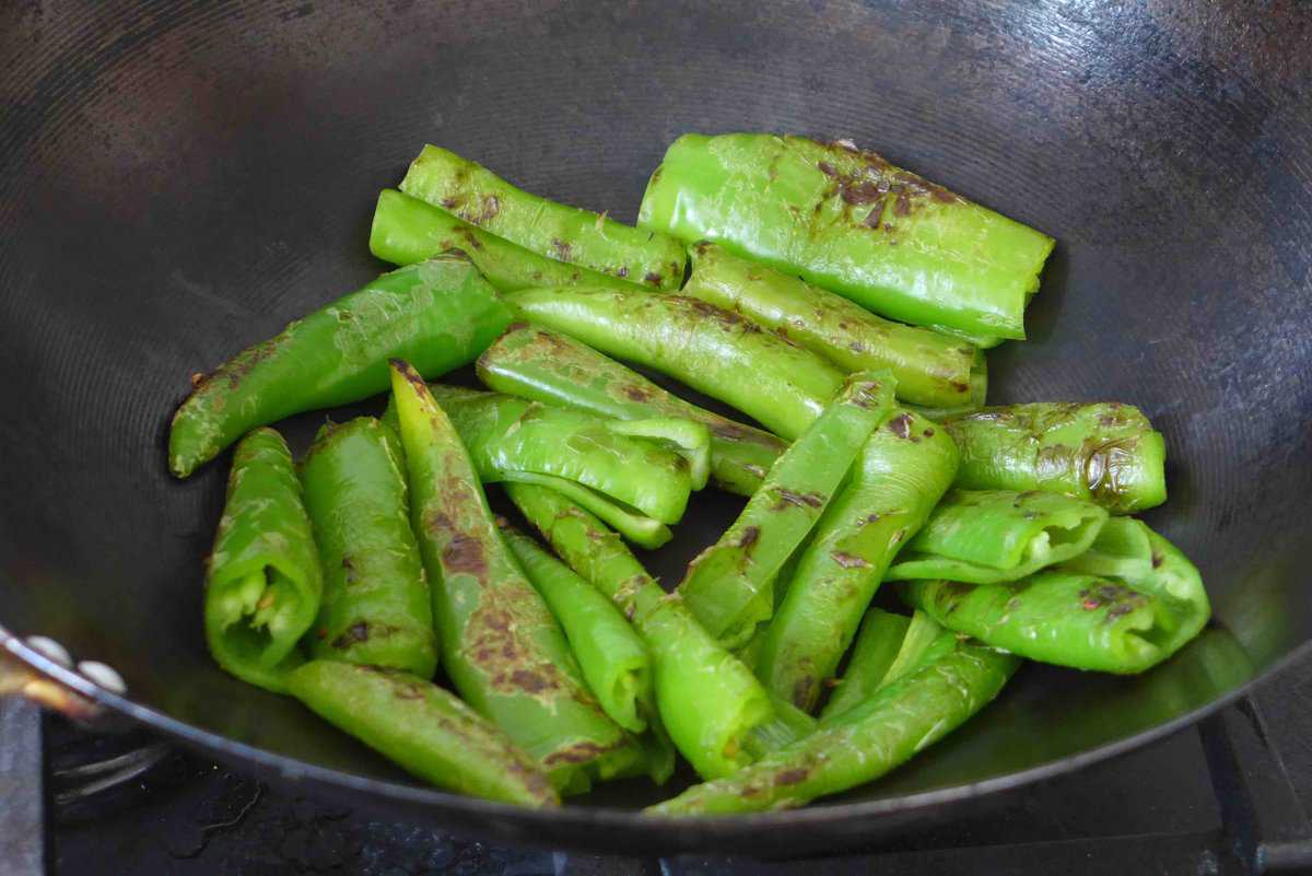 charred chili peppers.