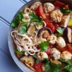 Chicken meatball noodle soup