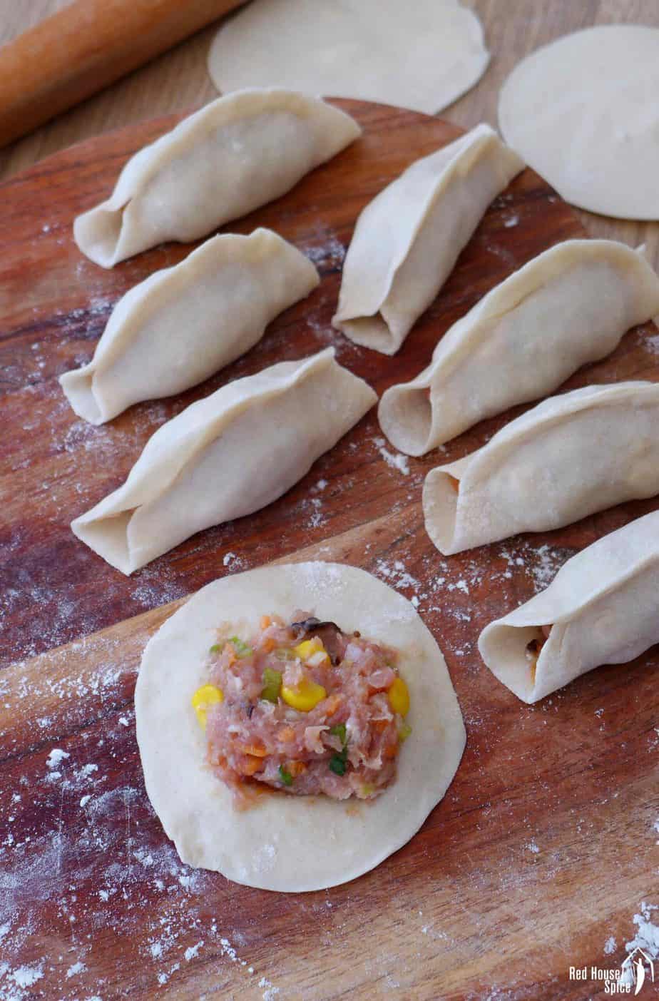 uncooked chicken potstickers