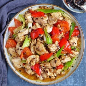 chicken with black bean sauce.