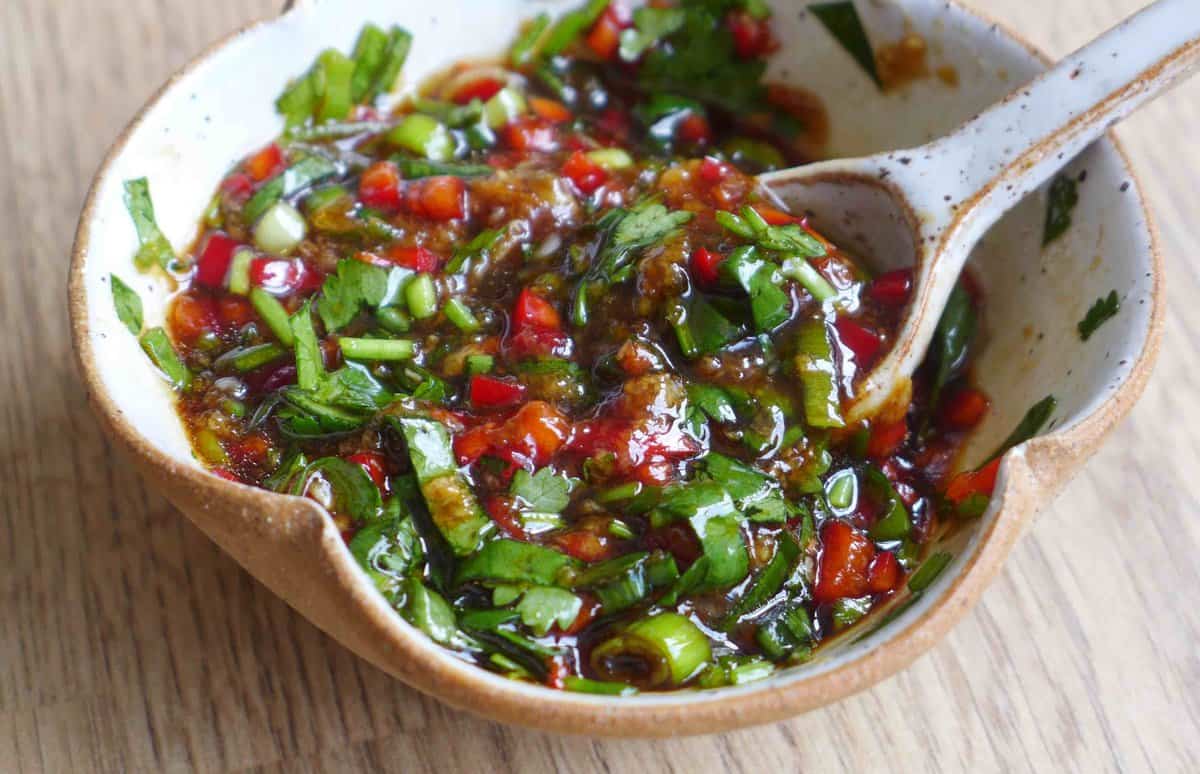 the sauce for steamed eggplant.