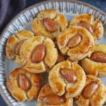 baked Chinese almond cookies on a plate.