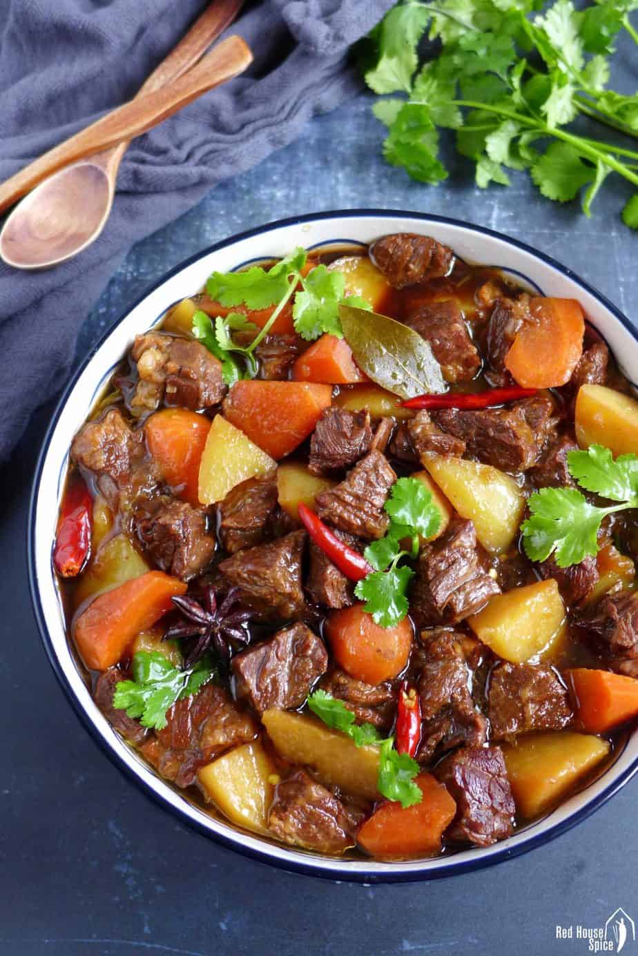 Chinese beef stew with potatoes and carrot