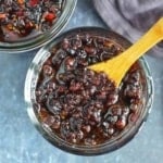 black bean sauce with a spoon.