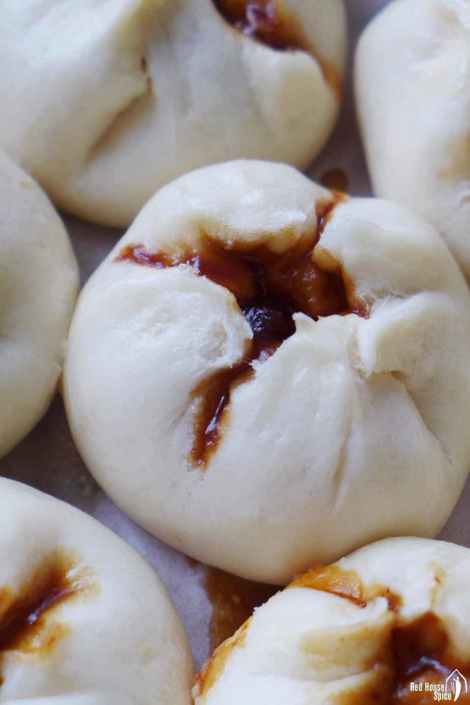 A fluffy char siu bao