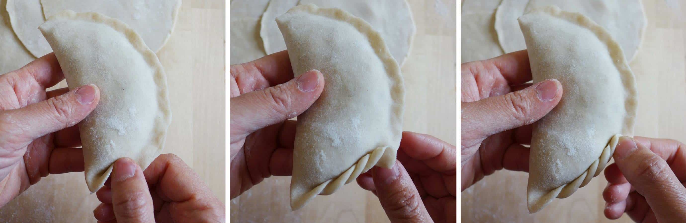 Pleat Chinese chive pockets