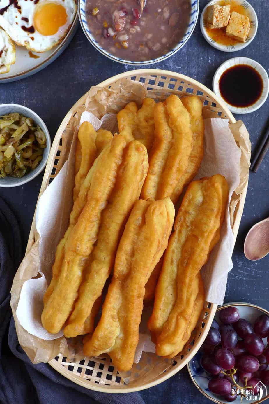 Chinese doughnut sticks in a basket