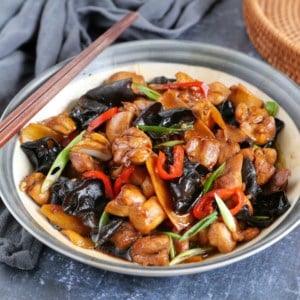 A plate of Chinese ginger chicken