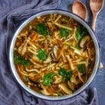 hot and sour soup in a large bowl