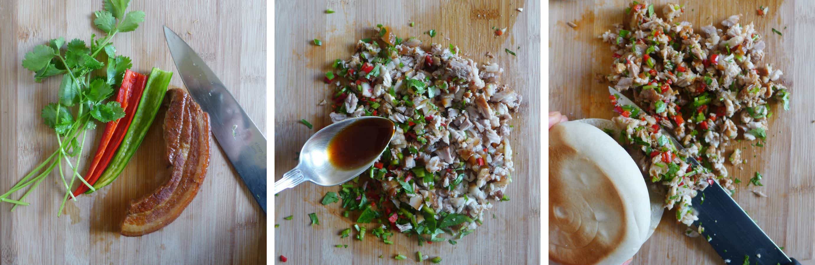 Assemble Chinese pork burger