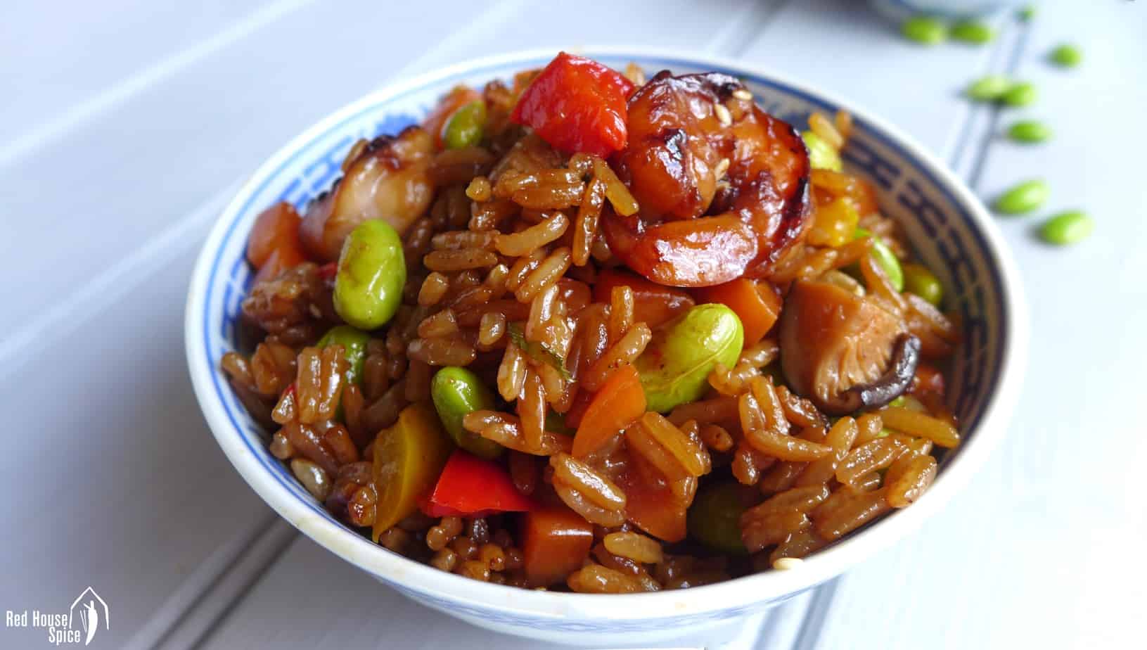 Chinese soy sauce rice pilaf