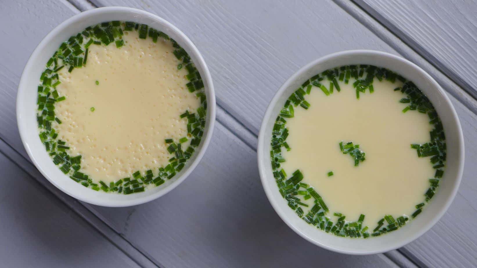 To create a super smooth surface, you need to cover the bowl prior to steaming the egg water mixture.