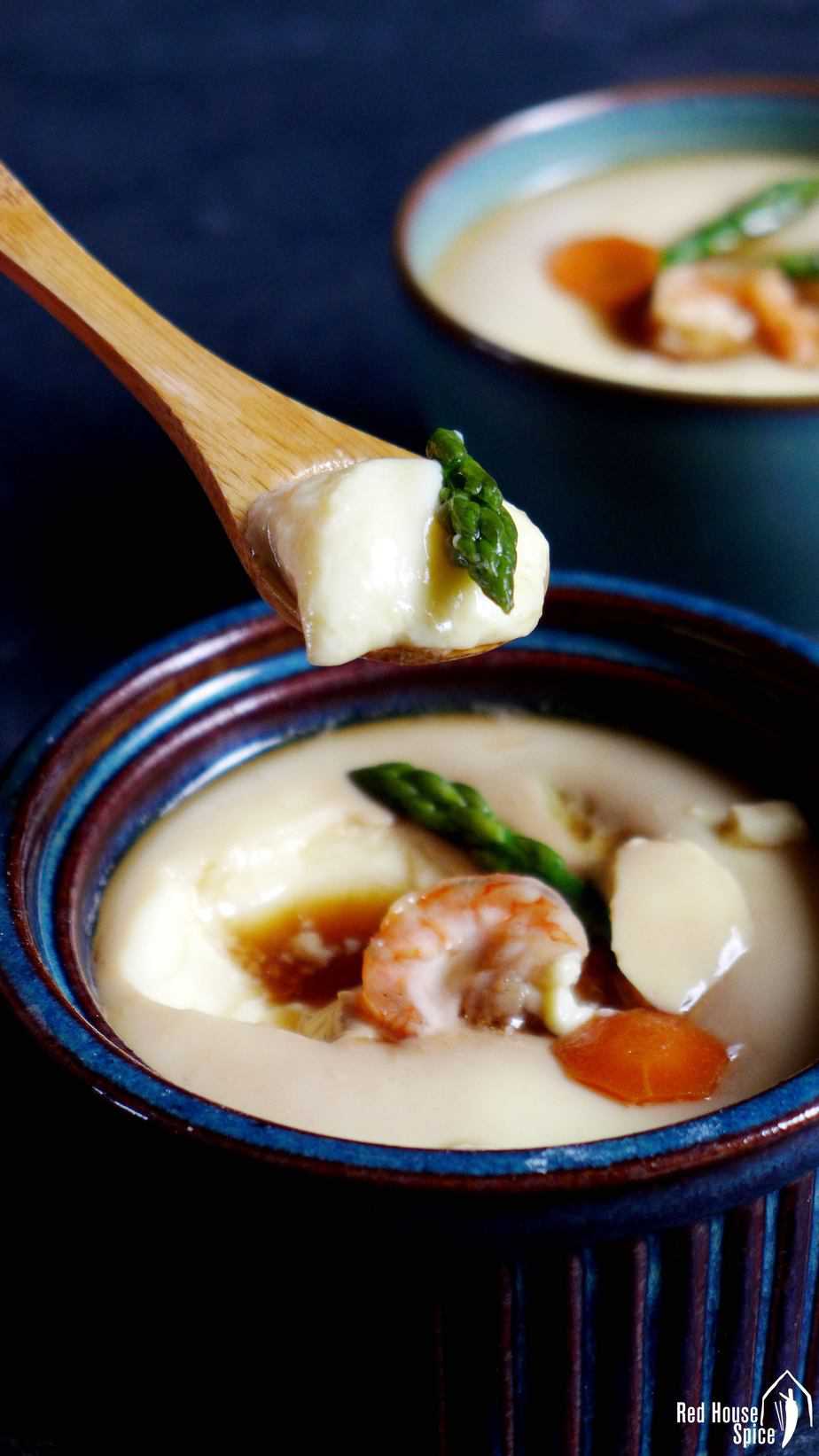 A spoonful of Chinese steamed eggs. It melts in your mouth.