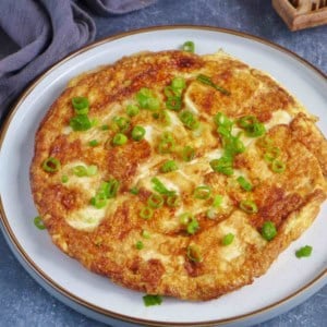 tofu omelet on a plate.