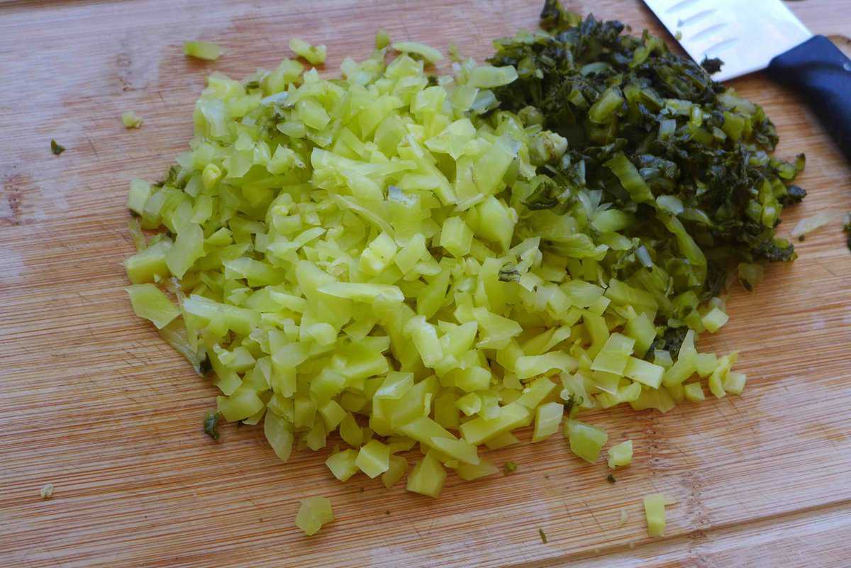 finely chopped pickled mustard greens.