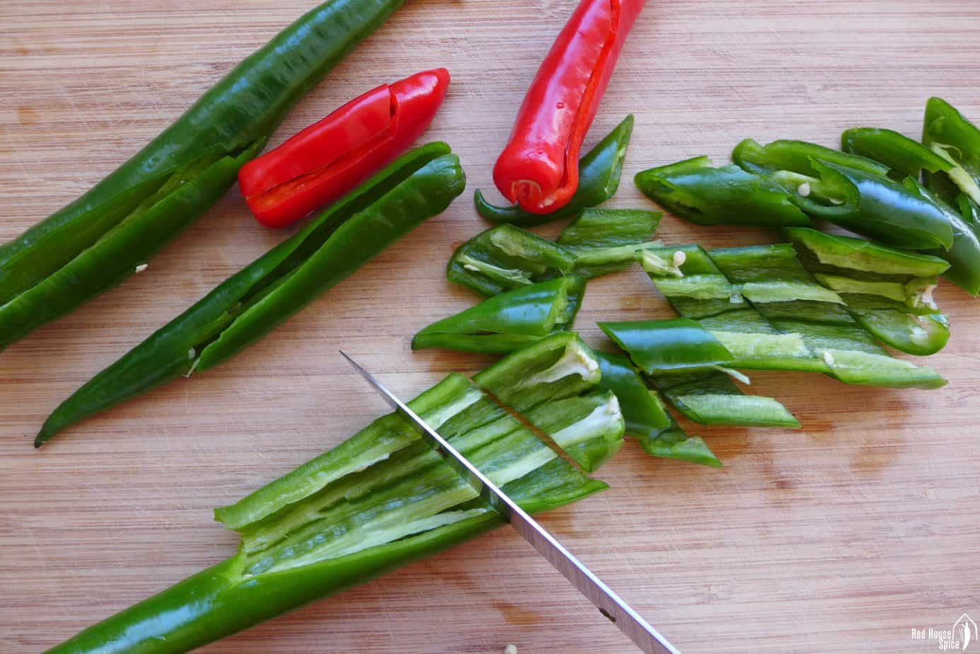 cutting chili pepper