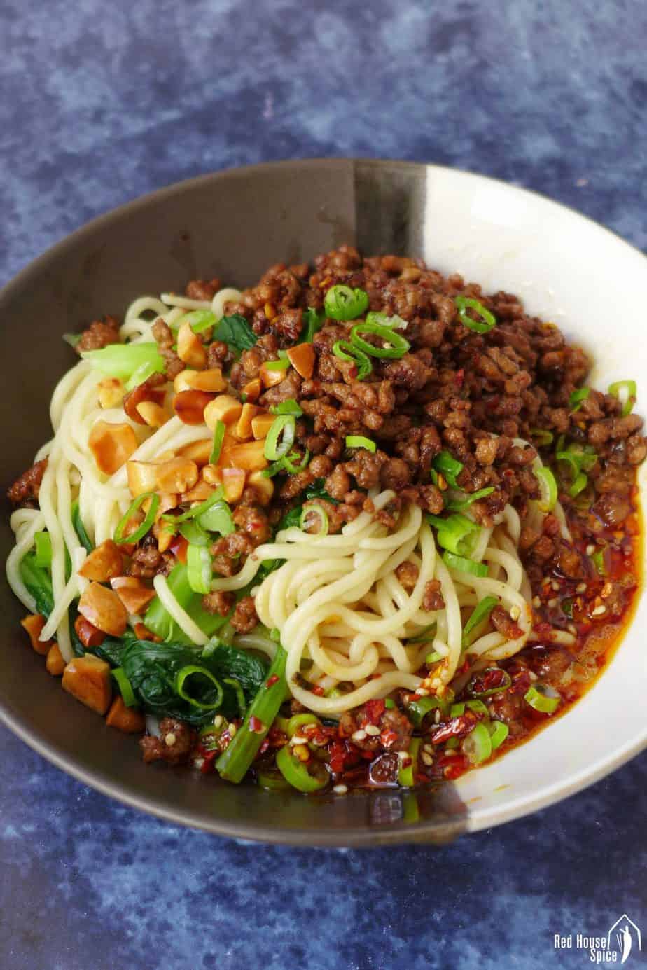 A bowl of Dan Dan noodles