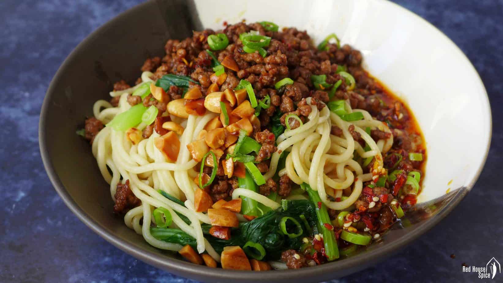 A bowl of Dan Dan noodles