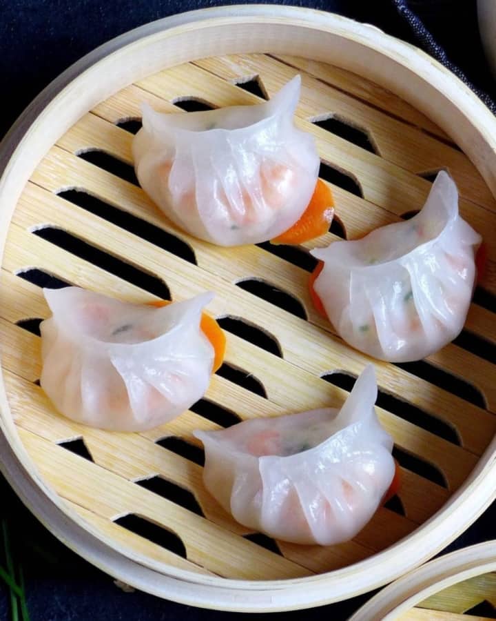 Har Gow in a steamer basket