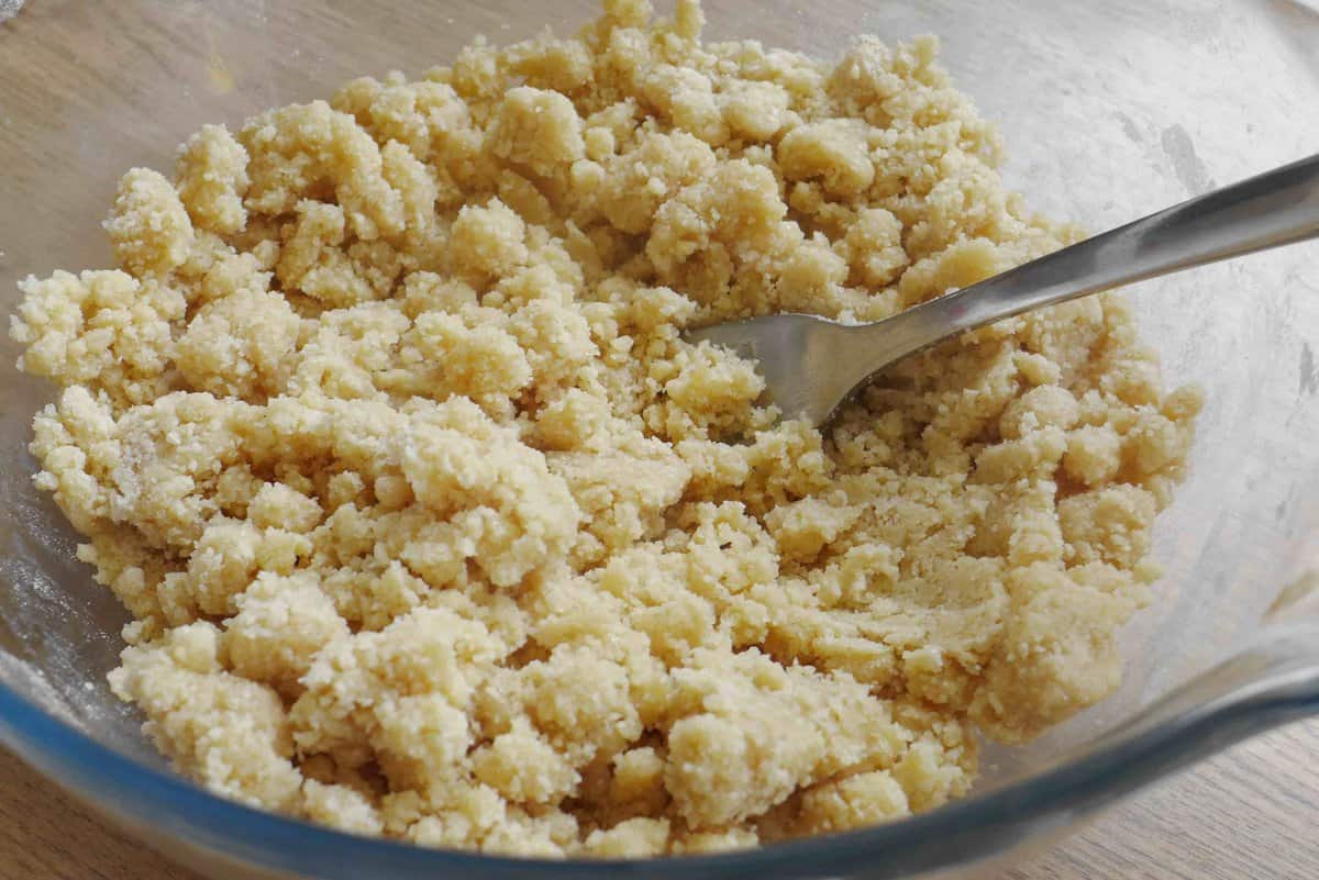 loose lumps of dough.
