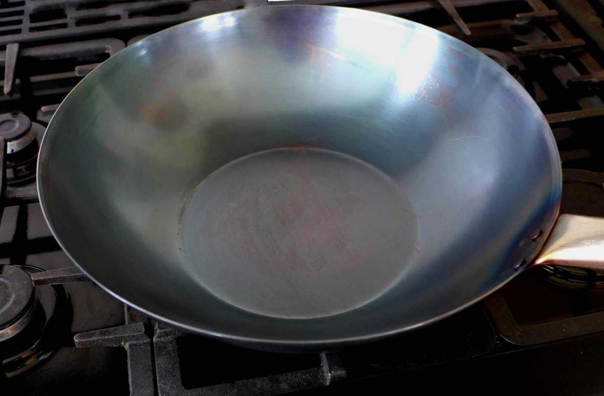 a new wok after being burnt empty.