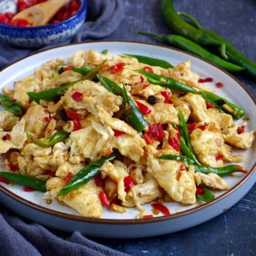 Hunan egg and pickled chili stir-fry