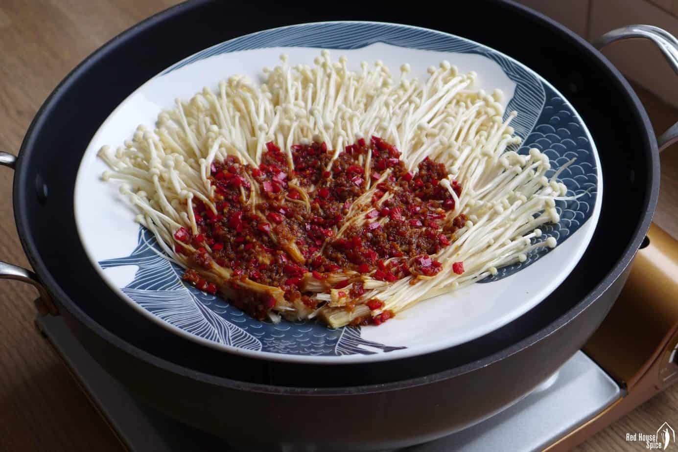 mushroom in a steamer