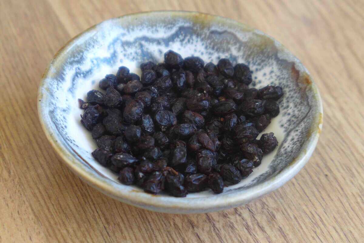 fermented black beans in a plate.