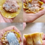 assembling a Siu Mai.