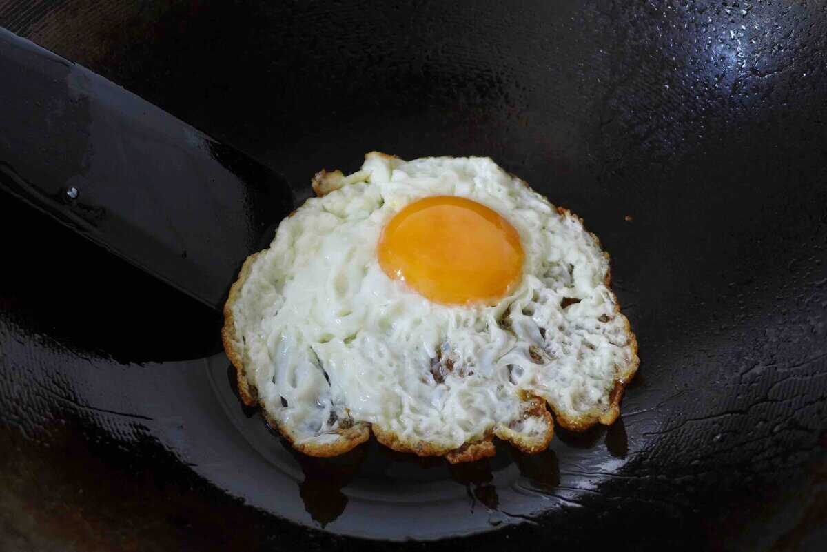 frying an egg.
