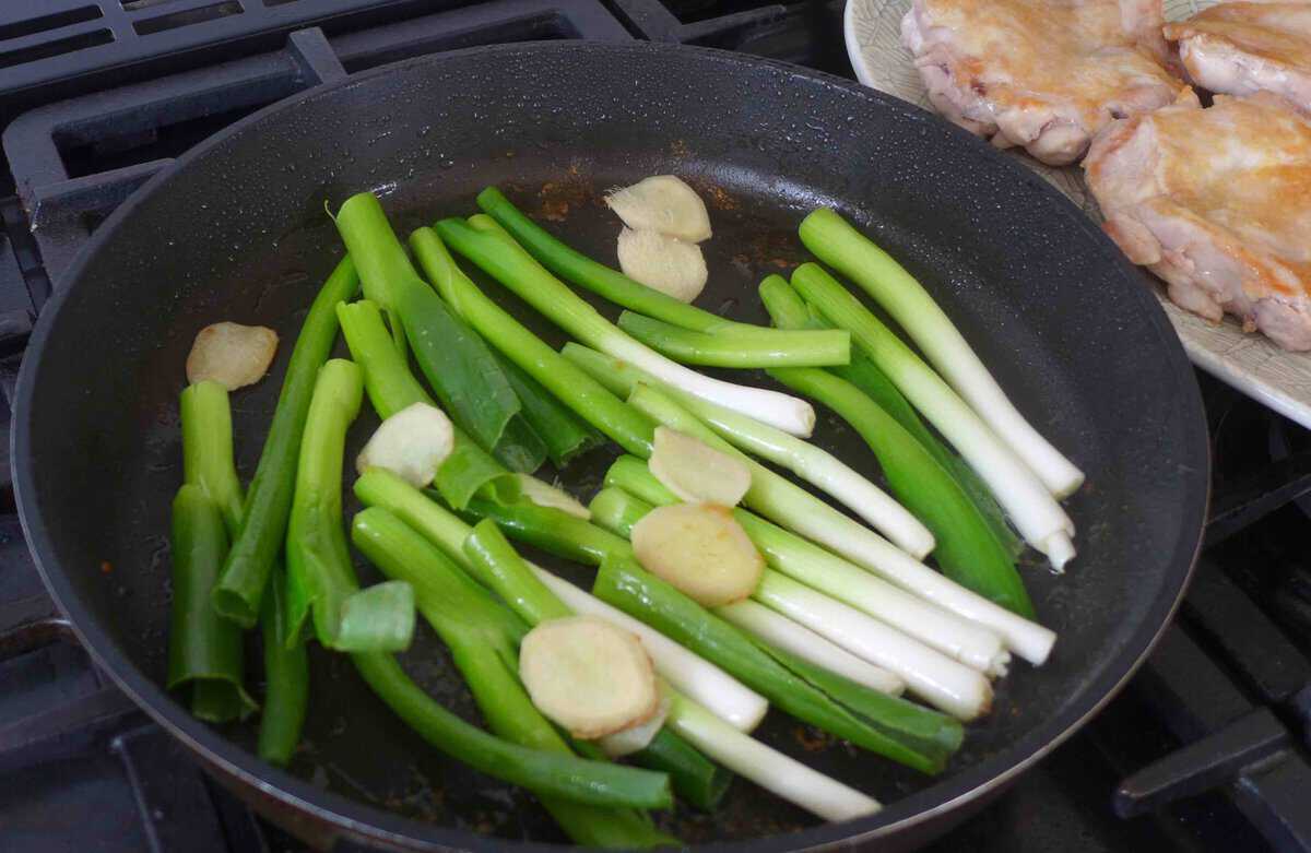 sizzling scallions.